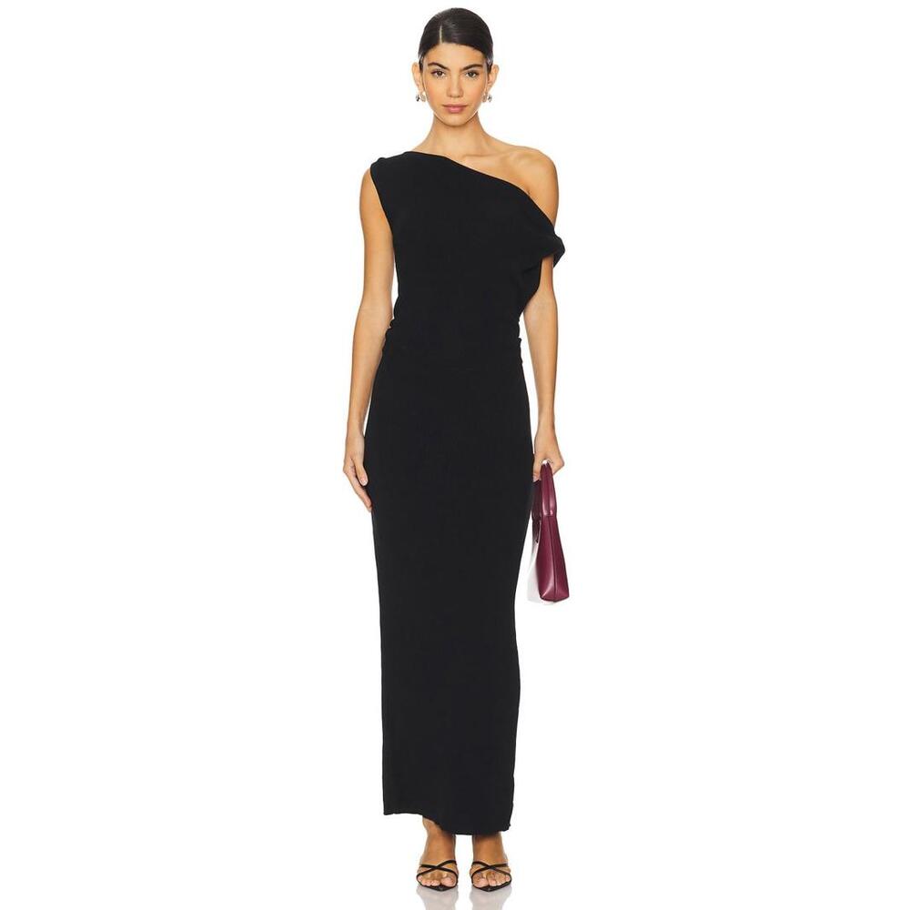 SNDYS Leena Maxi black dress maxi off shoulder
